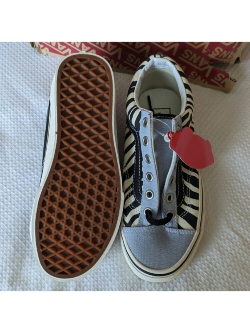 Vans Style 36 Mismatch Zebra Camo Girl Youth 3.5 Youth Animal Print 0926 - Picture 7 of 8